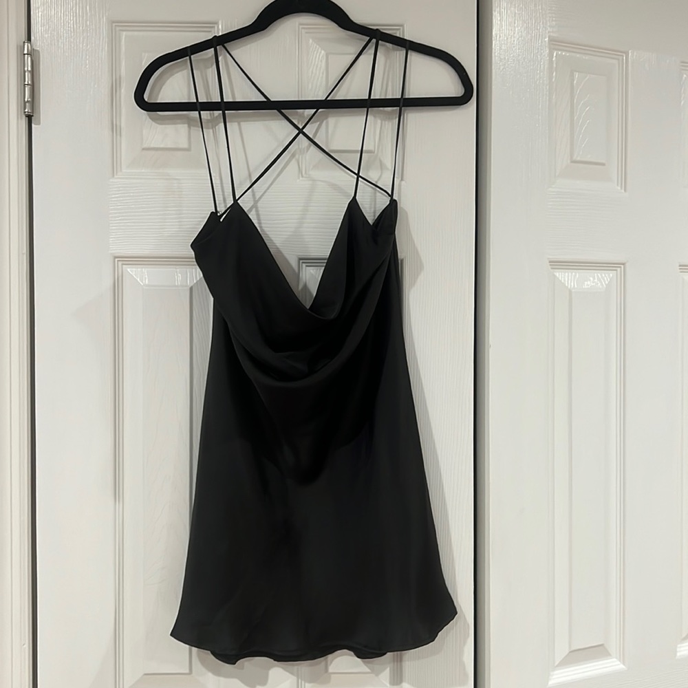 Never been worn (new) black cow neck mini dress
